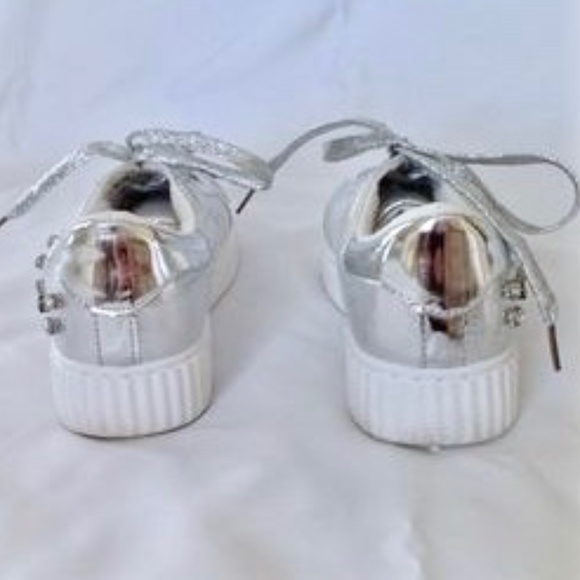 HP! π²SALEπ² European Silver Lace up Sneakers EU39/US8.5 - Picture 4 of 6